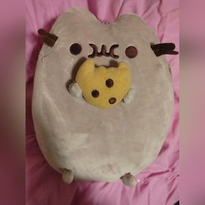 Pusheen Plush eating a cookie